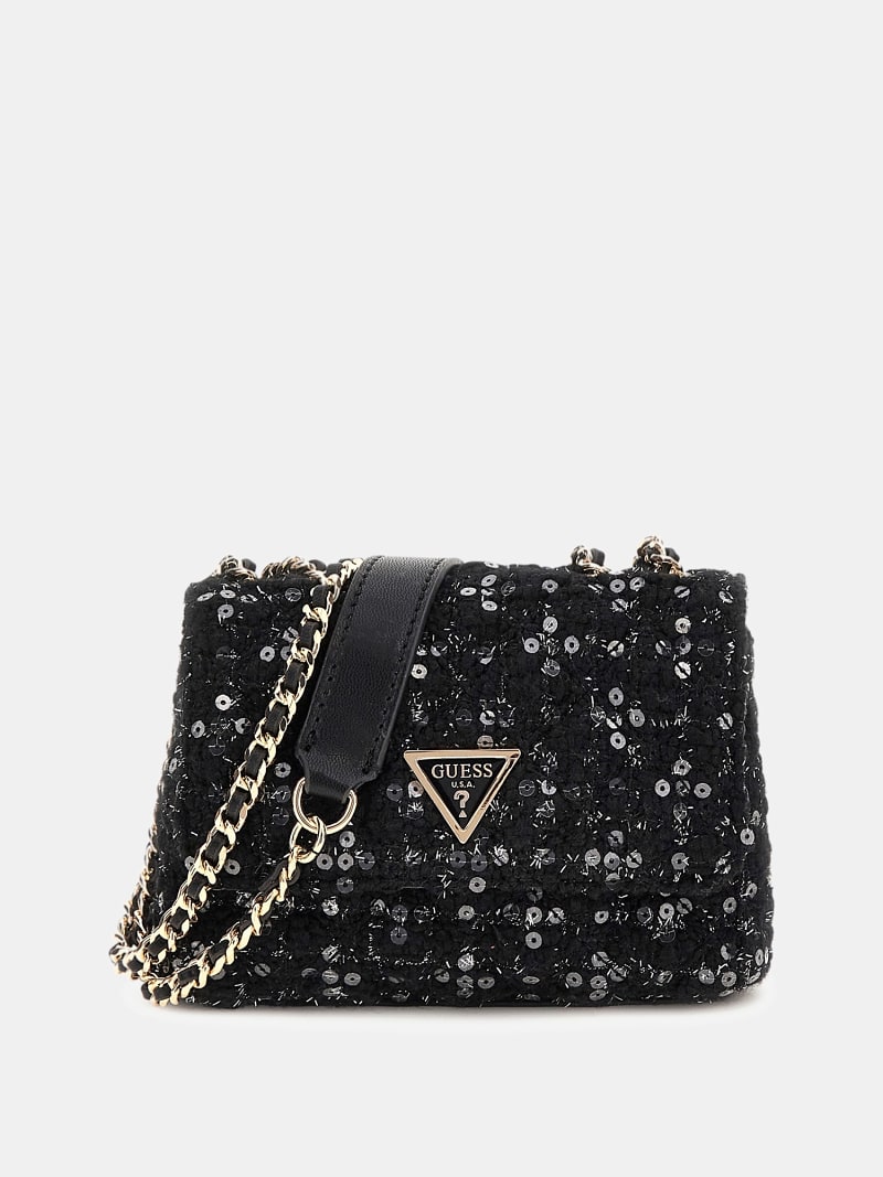 Mini-Umhängetasche Giully Tweed Pailletten