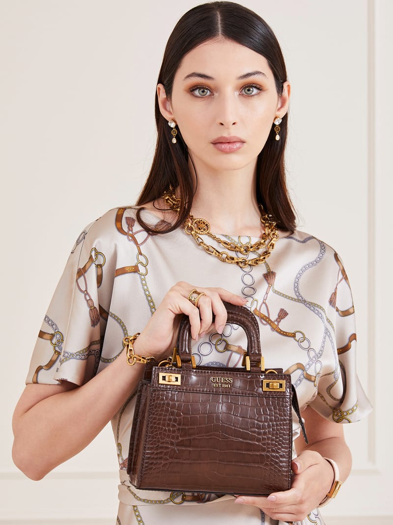 Guess Katey Croc Luxury Satchel Handbags Literacy Basics