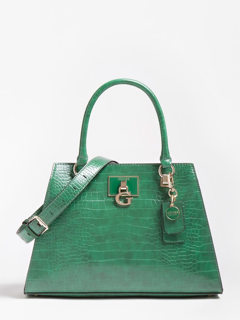 guess stephi croc print handbag