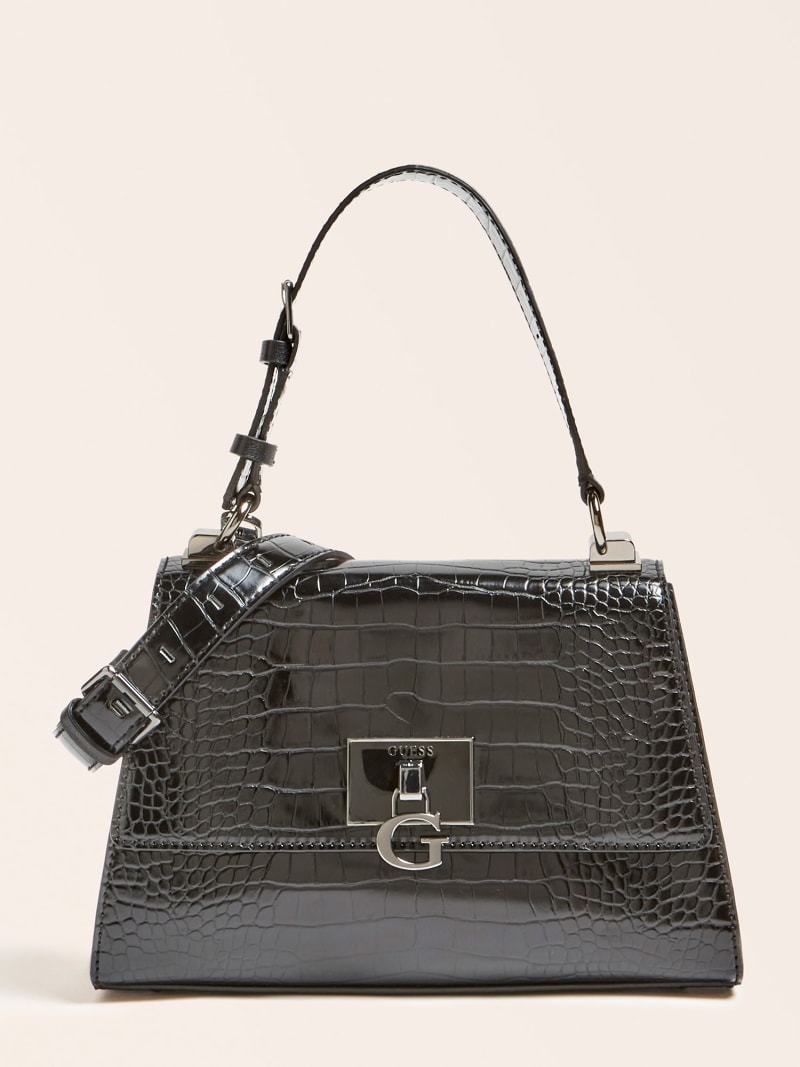 STEPHI CROC PRINT HANDBAG