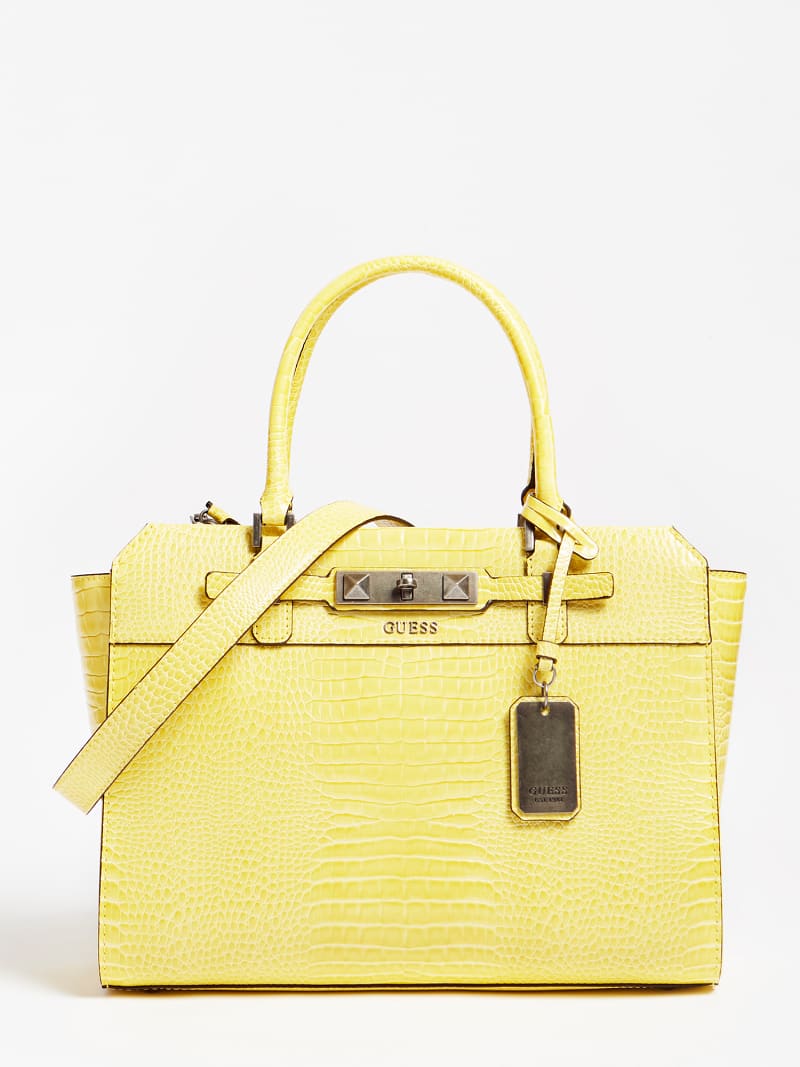 RAFFIE CROC PRINT HANDBAG