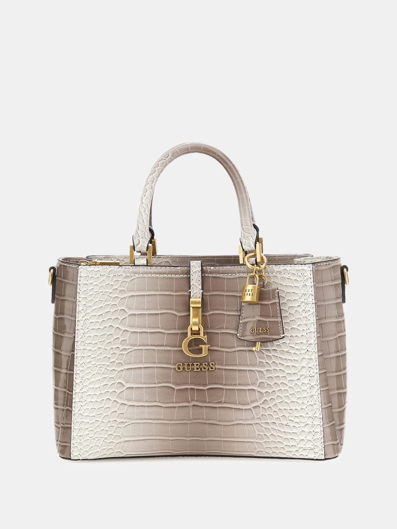 G James croc print handbag