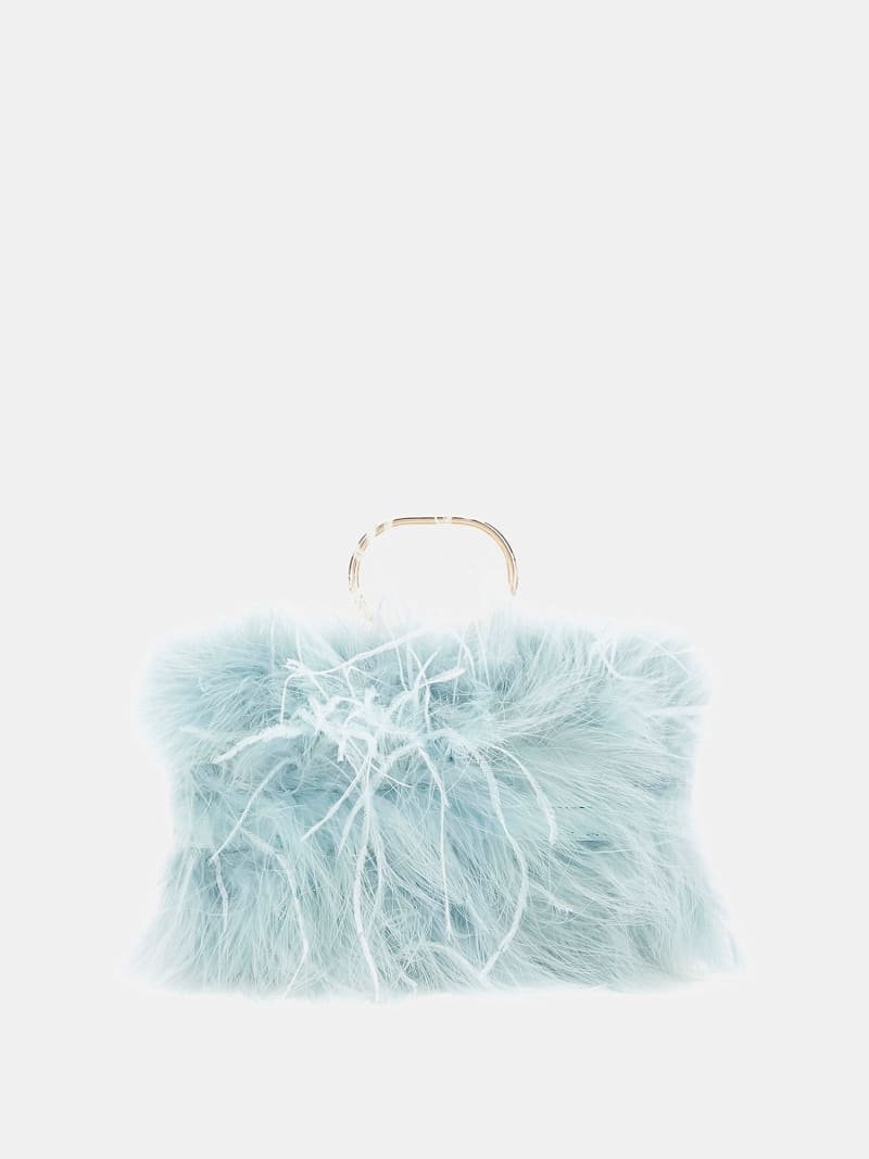 Dalida feather clutch