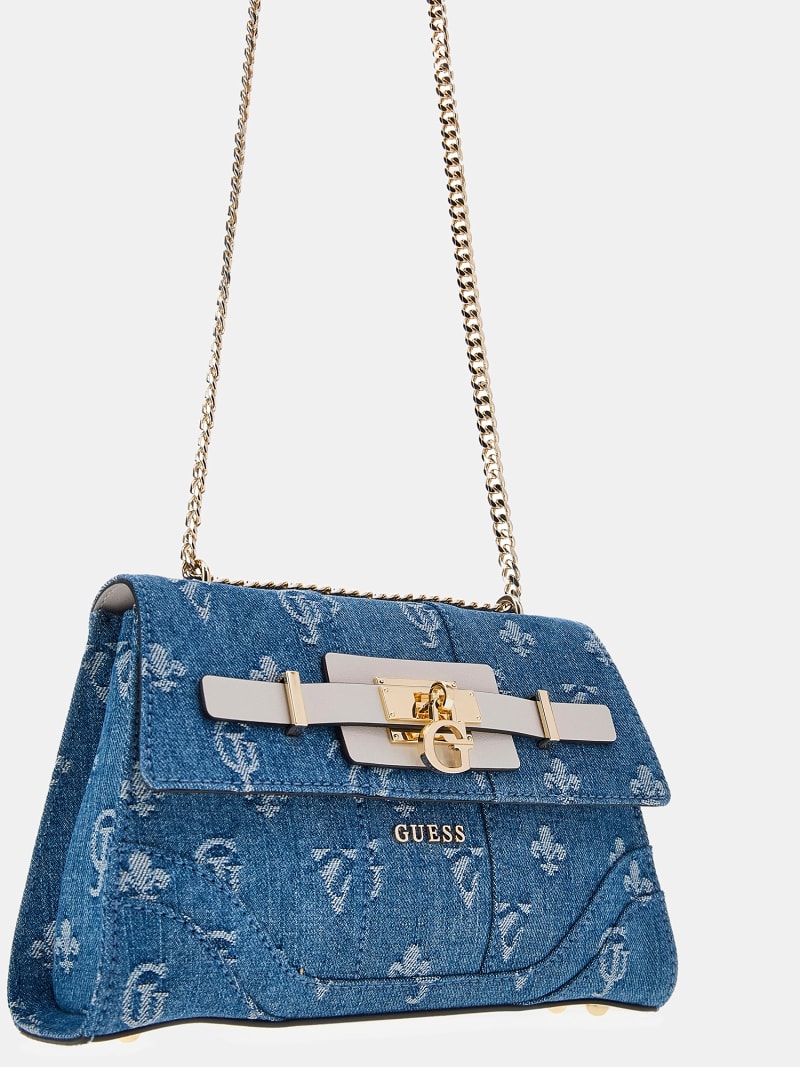 GUESS® Umhängetasche Greyson Denim Damen