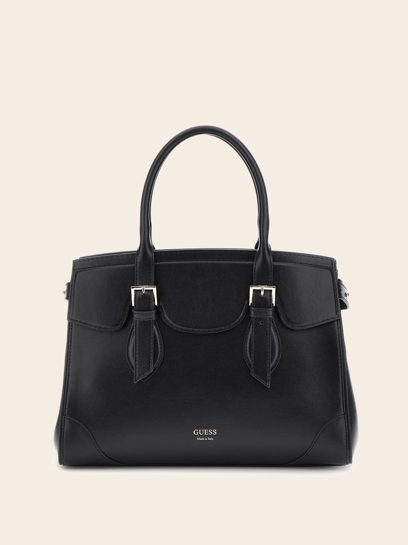 Guess black leather handbag discount