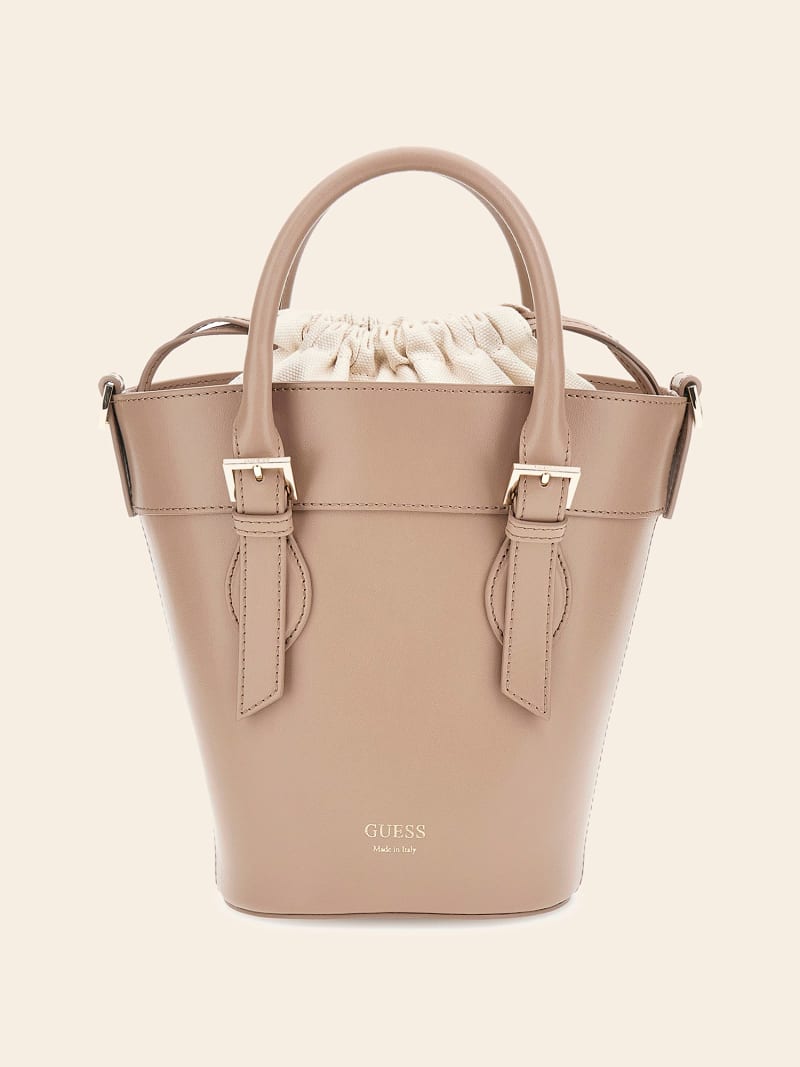 Diana leather-blend mini bucket bag