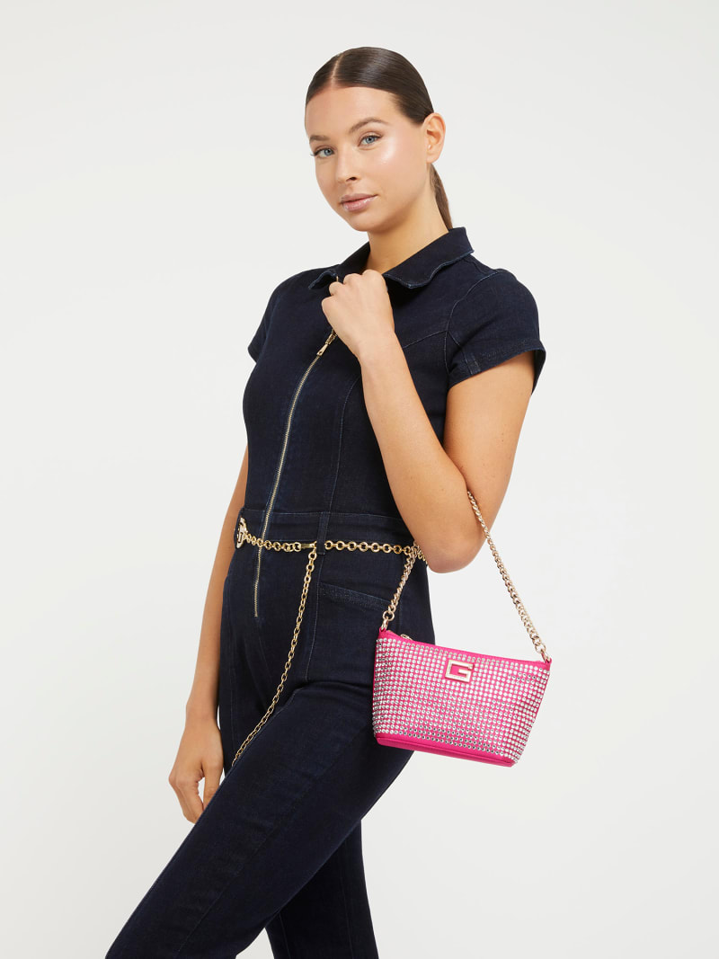 GUESS® Mini-Schultertasche Gilded Glamour mit Strass