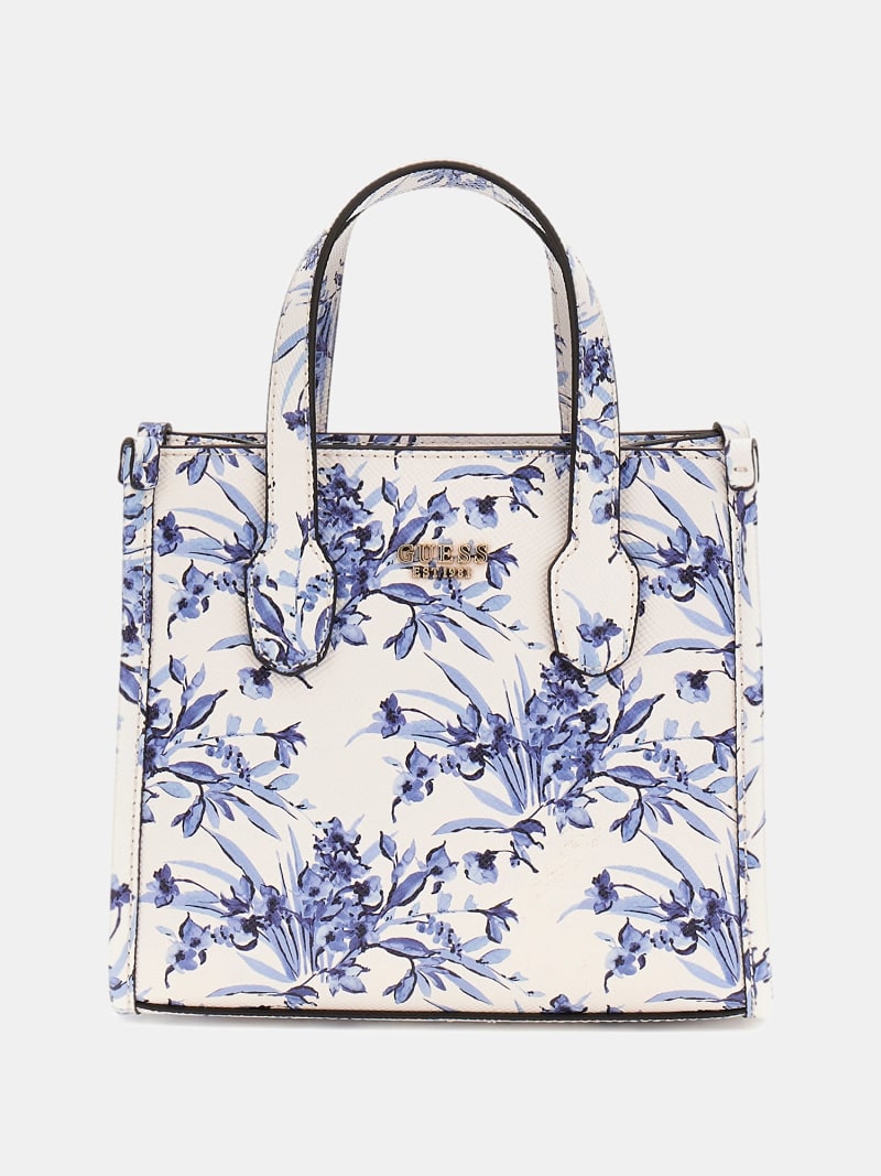 Petit Sac à Main Motif Floral - Coton, Fermeture éclair, Fourre-tout Femme