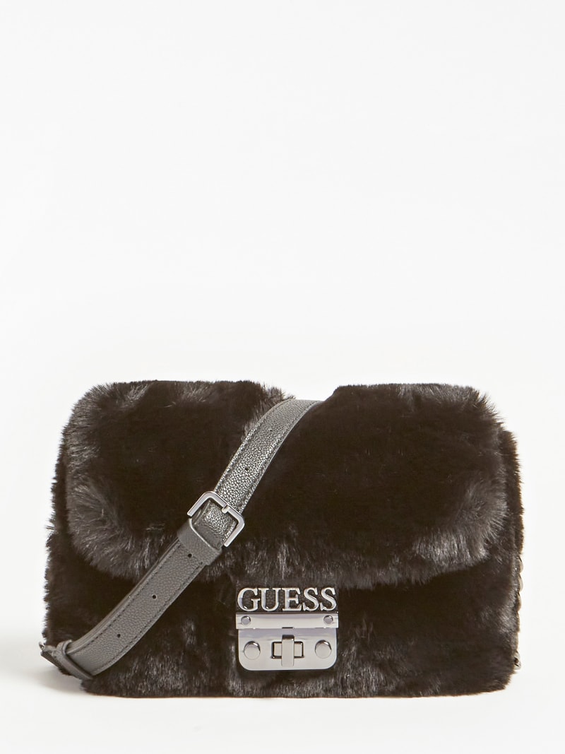 SAC À BANDOULIÈRE REAGAN FOURRURE SYNTHÉTIQUE | Boutique Guess Officielle  en ligne