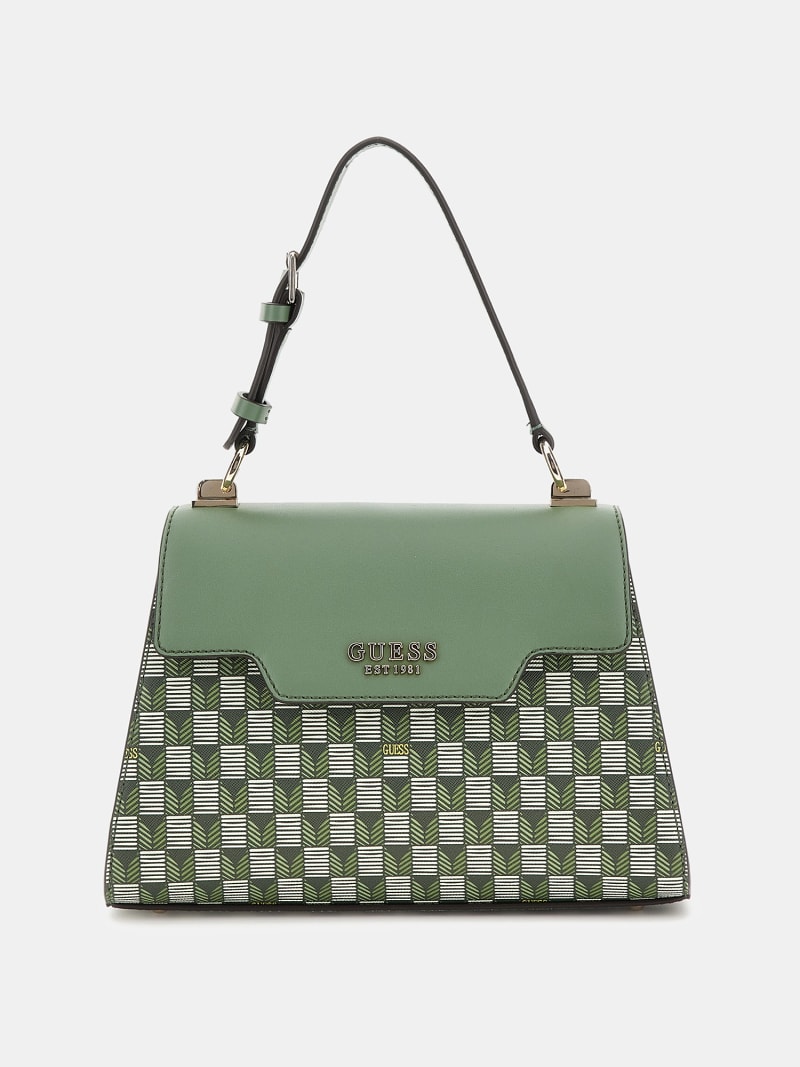 Hallie geometric-print handbag