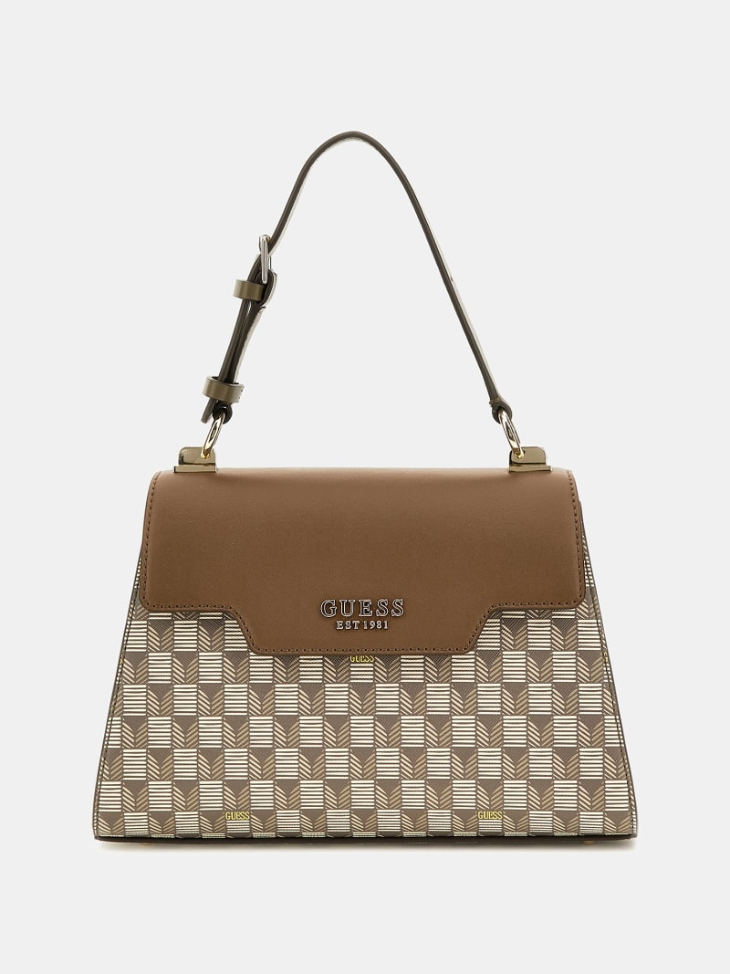 Hallie geometric-print handbag