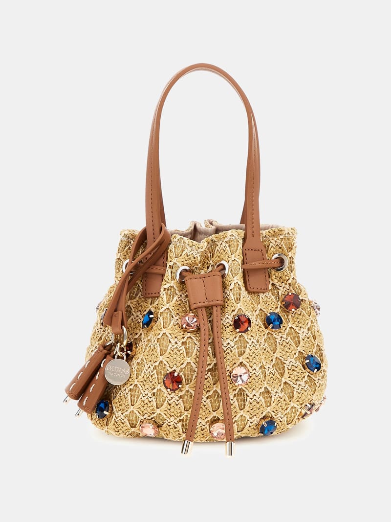 Borsa a secchiello Loreny in rafia