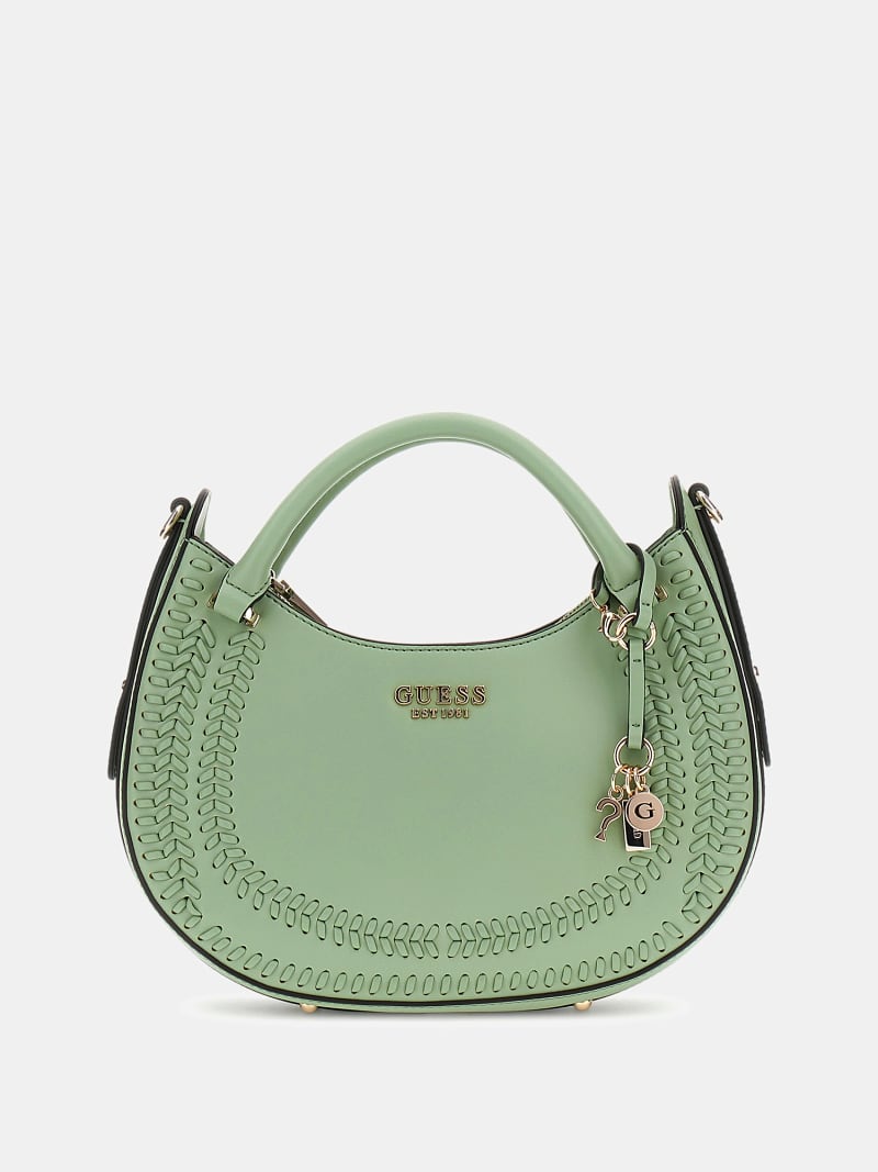 Marque Guess Sac A Main Guess Vert Sac Porté Mains Vert D'eau Uni