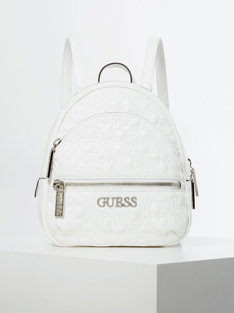 guess mini backpack white