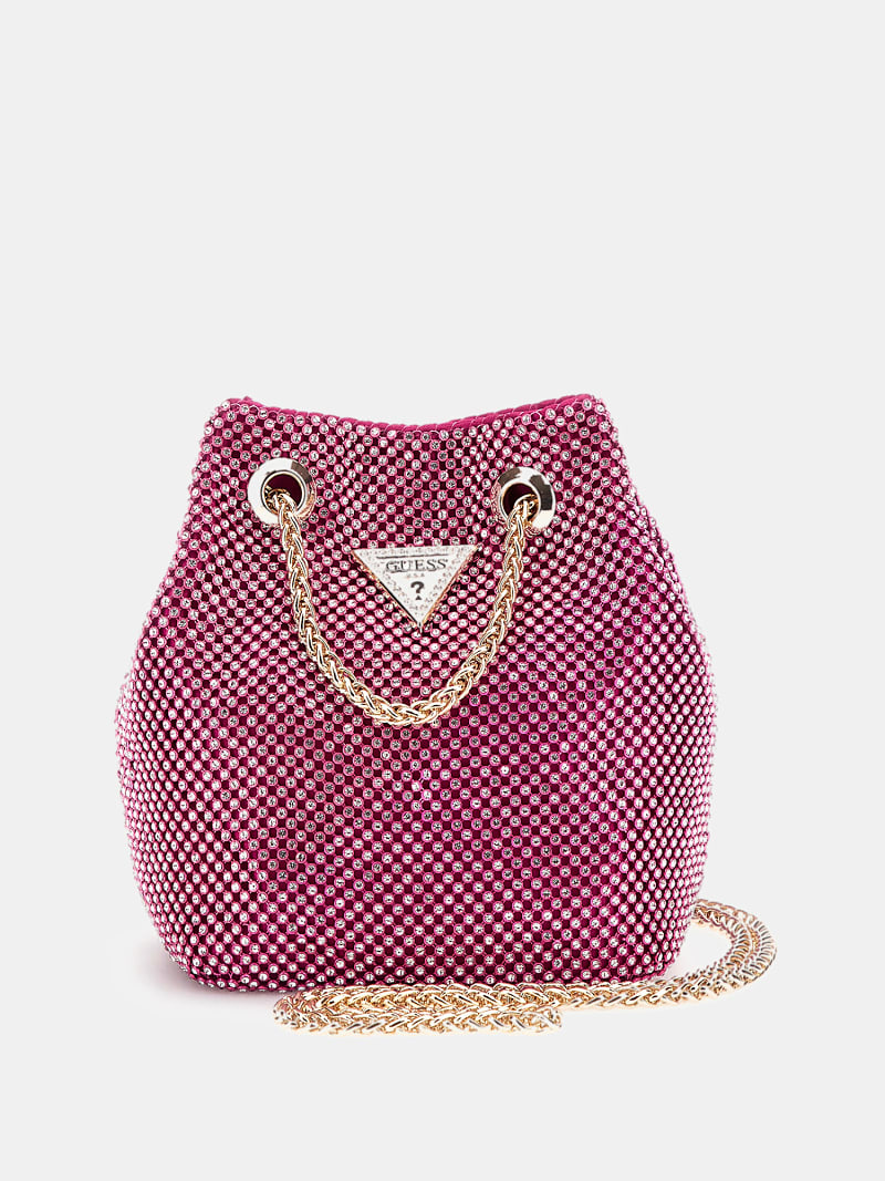 Lua rhinestone mini bucket bag