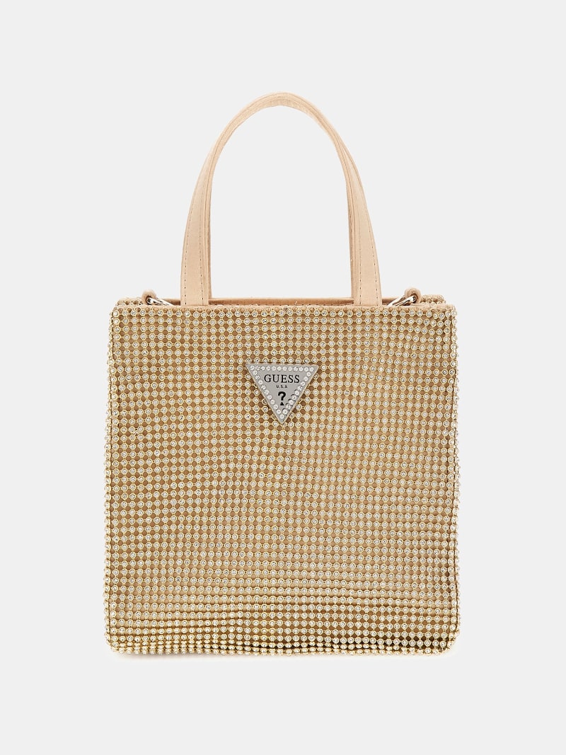 Mini Sac à Main Strass & Cristaux – Pochette De Soirée Élégante – Doré Avec Bracelets Amovibles