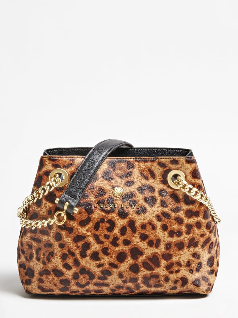 pony skin leopard print bag