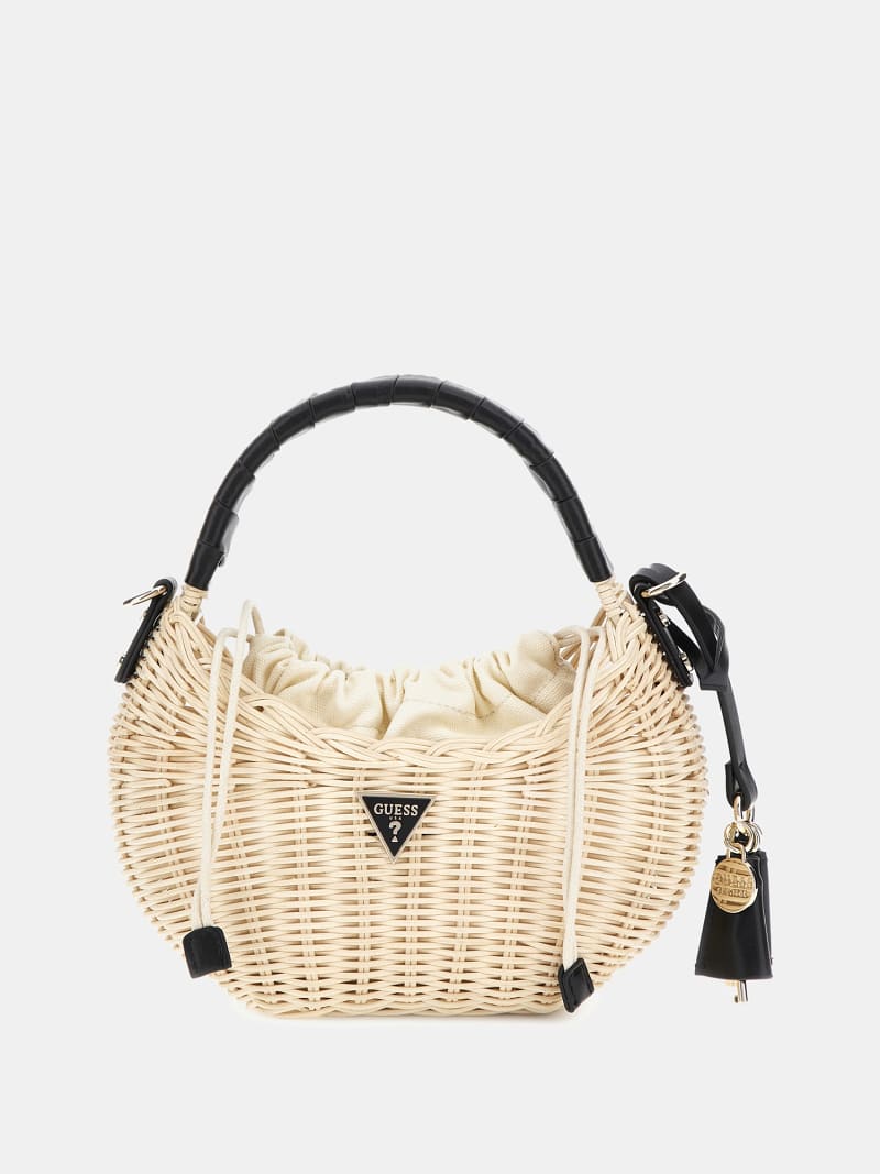 Sveiney raffia mini handbag