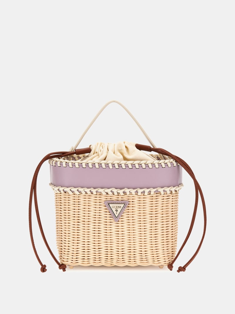 Sveiney raffia bucket bag