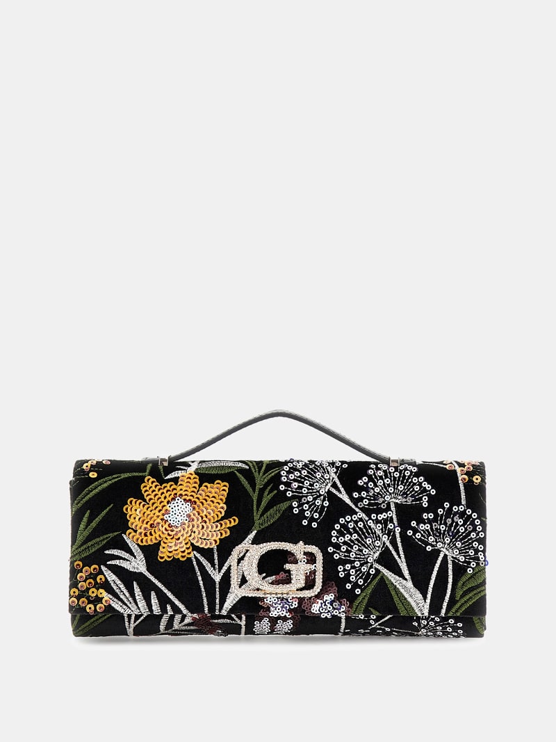 Sac Mariage Femme EVEOUT Pochette En Satin à Fleurs Pour Femme élégant Sac à Pochette Mariage Femme