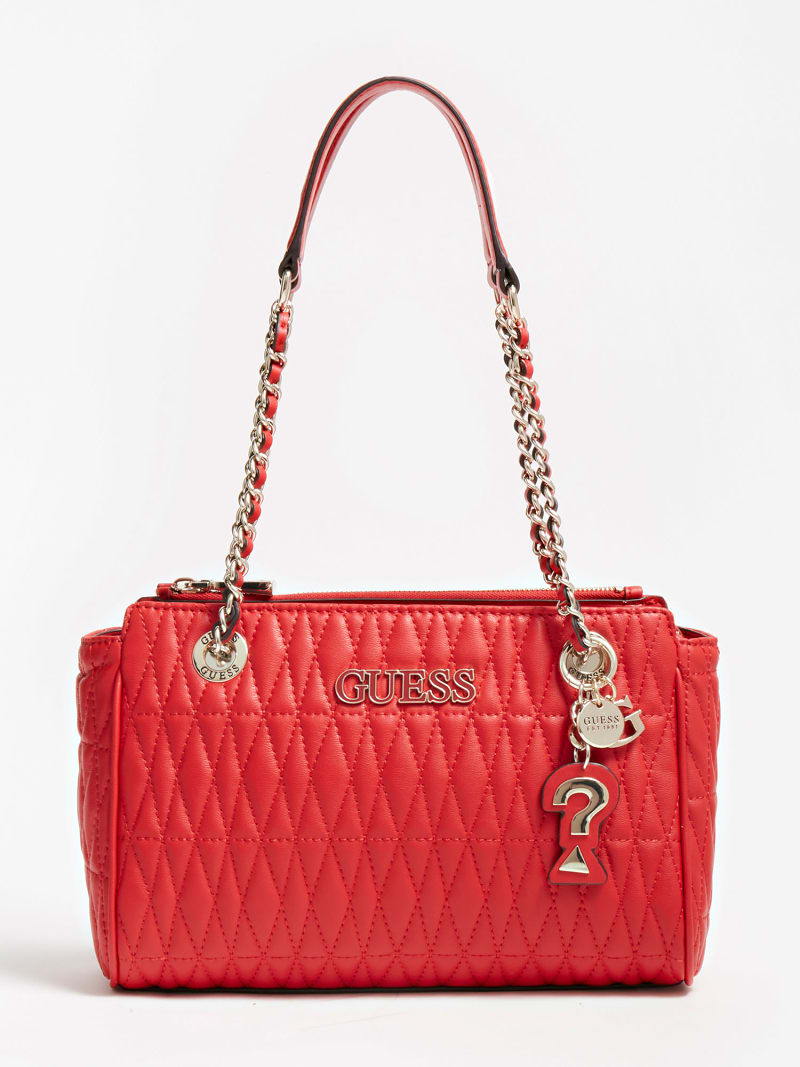 Guess Red Matrix Quilted Shoulder Bag IUCN Water