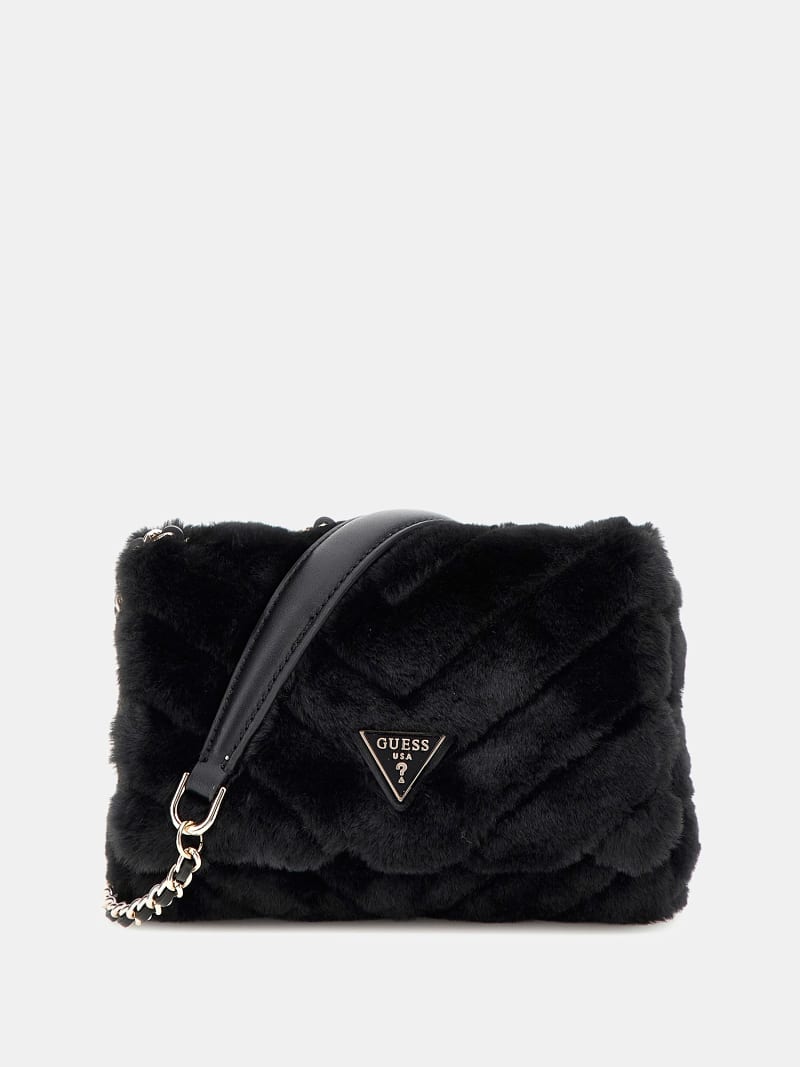 GUESS® Katine faux fur mini crossbody bag Women