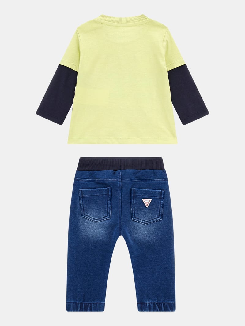 Blue yellow guess shirt best sale