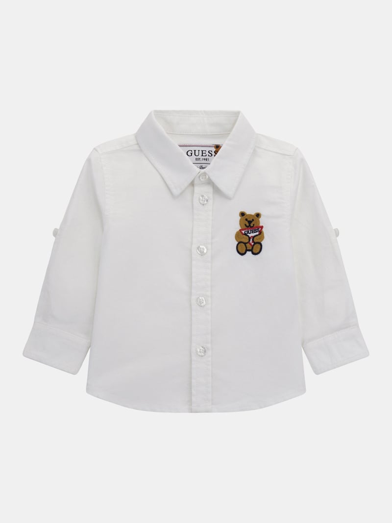 Camisa regular con pequeño bordado lateral