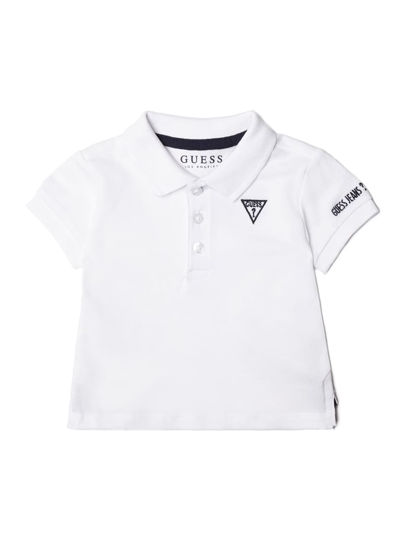 Guess Boys Logo Polo Shirt in White
