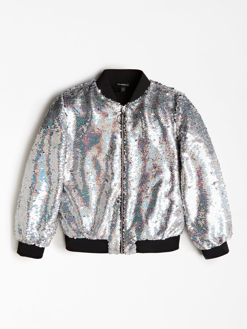 guess sequin bomber jacket