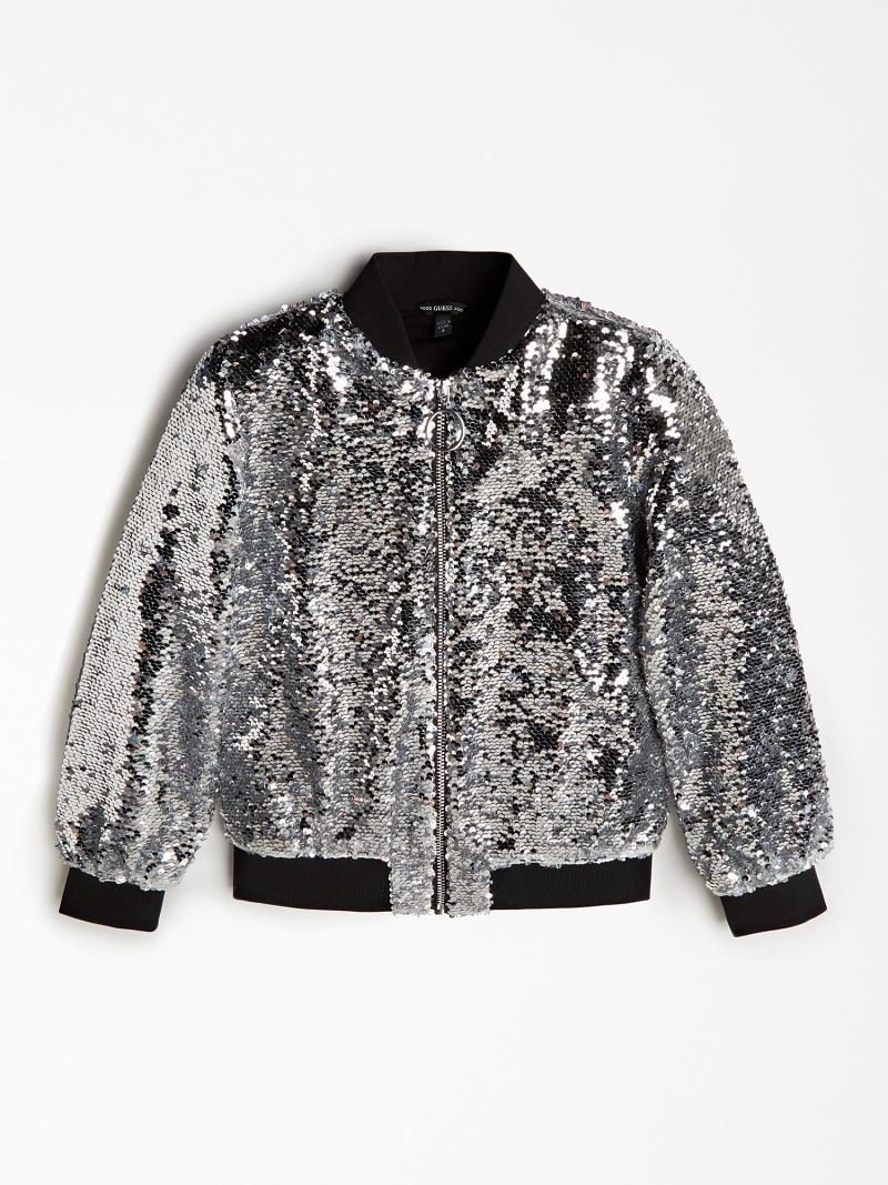 guess sequin bomber jacket