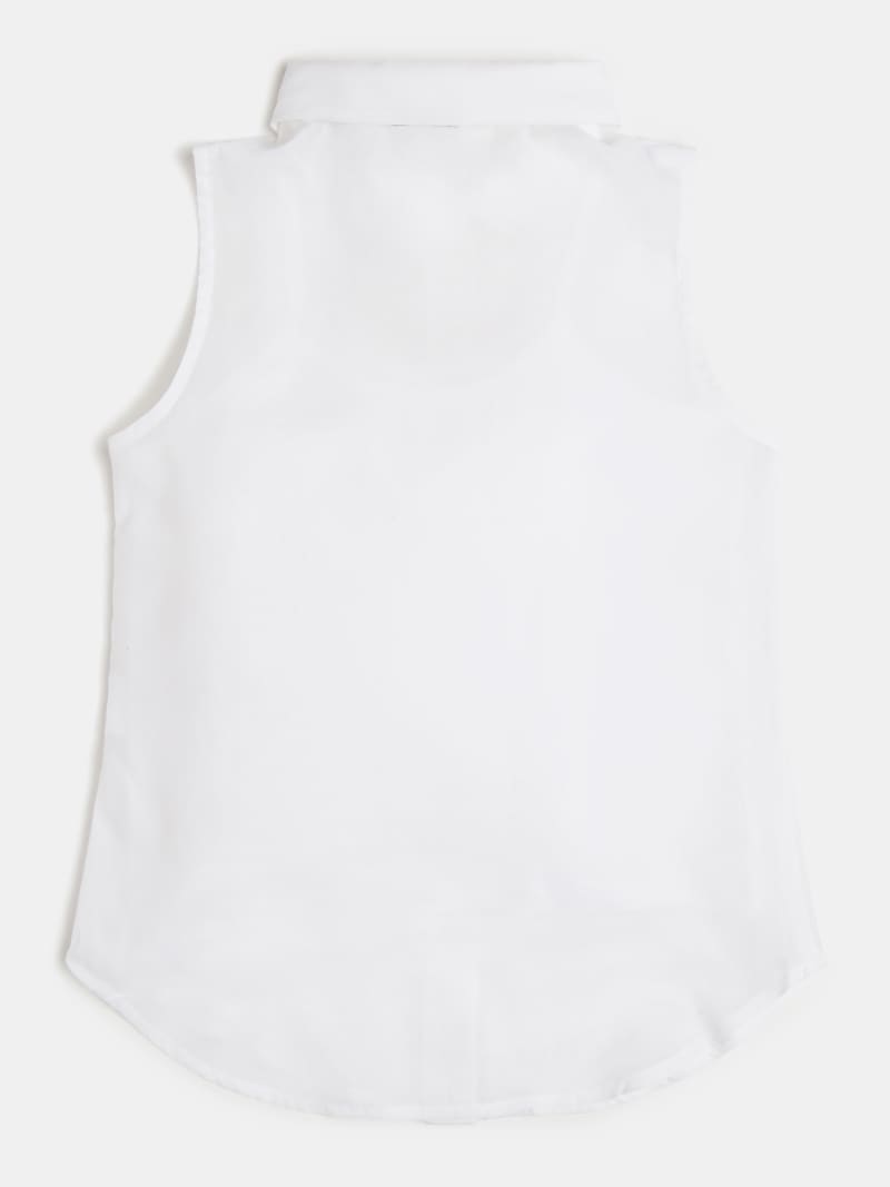 black chiffon sleeveless top