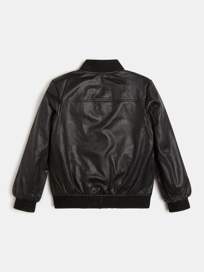 black guess bomber jacket