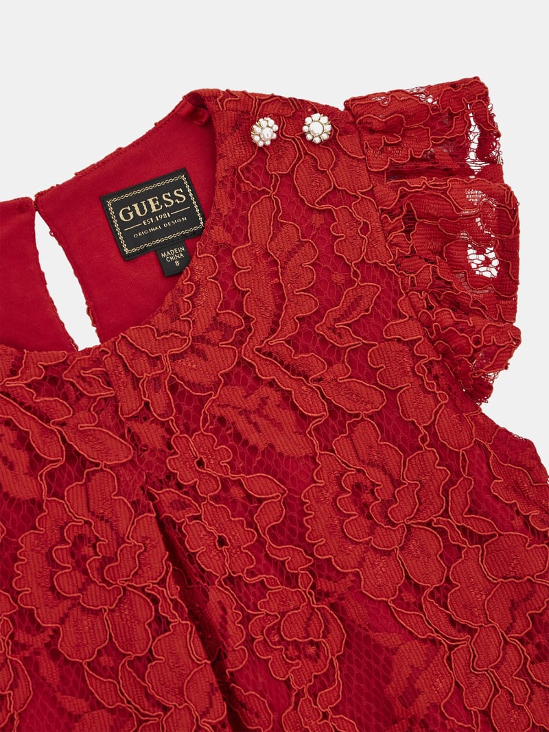 Guess lace fit sale and flare dress