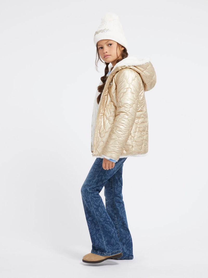 Guess reversible jacket with faux fur discount