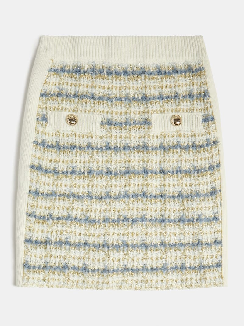 Swetrowa spódnica z efektem tweedu