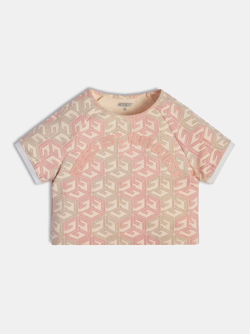 Cropped T-shirt met all-over print