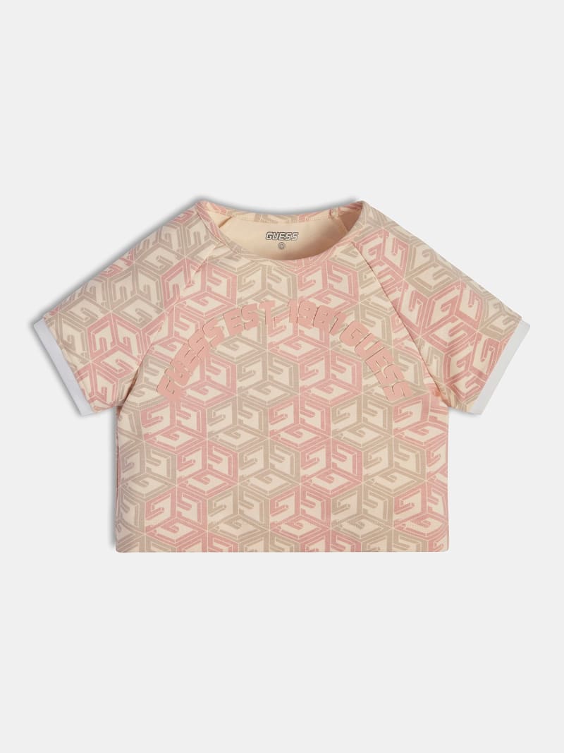 Cropped T-Shirt mit Allover-Print