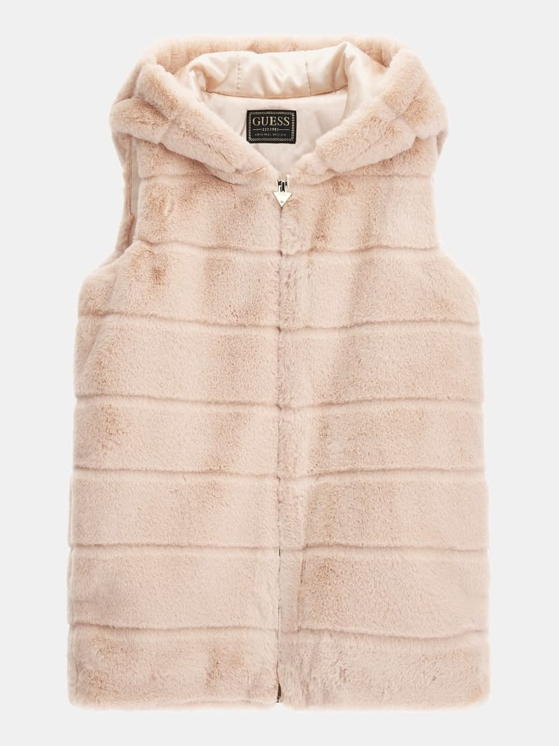 Guess posh faux fur vest cheap