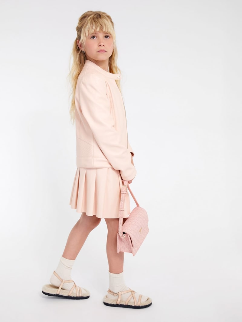 Guess pink leather jacket shop