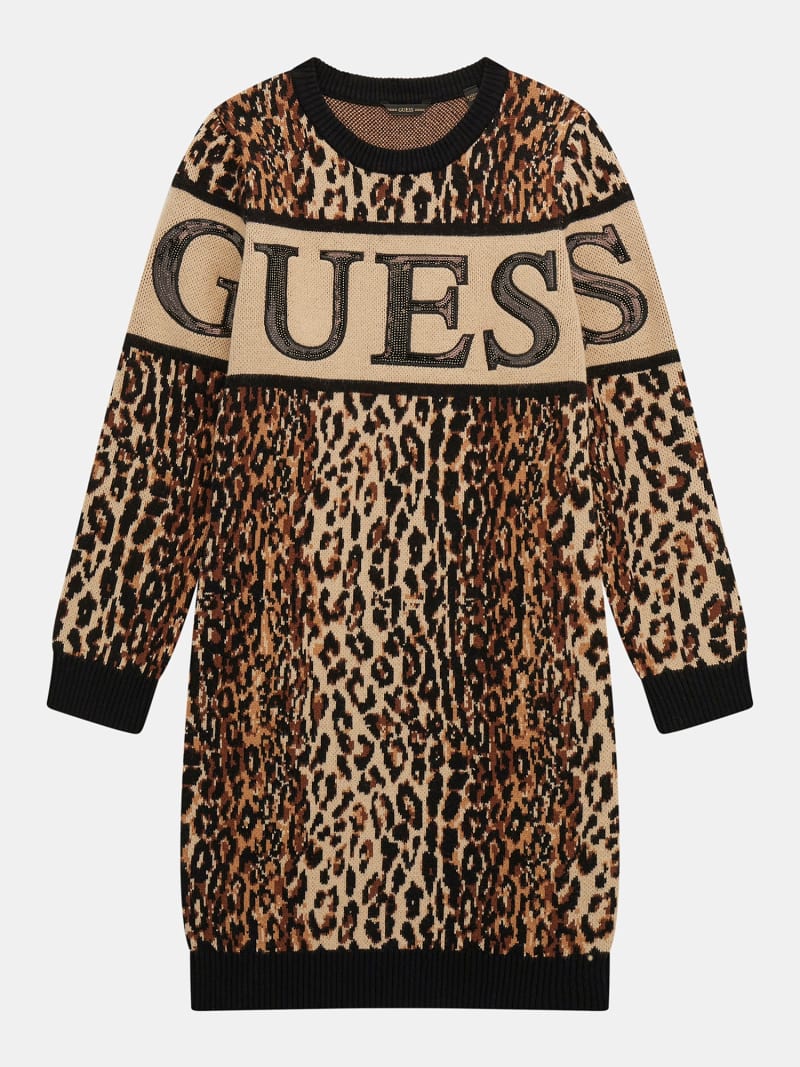 Leopard print sweater dress deals