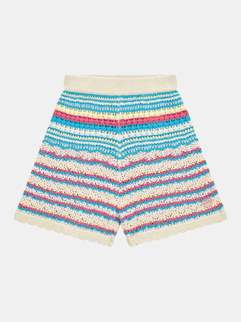 Striped crochet shorts