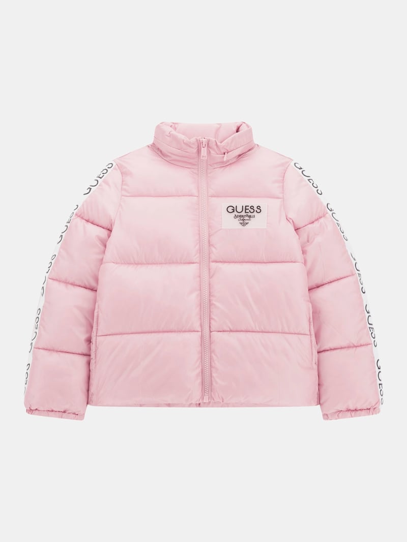 Side logo band puffer