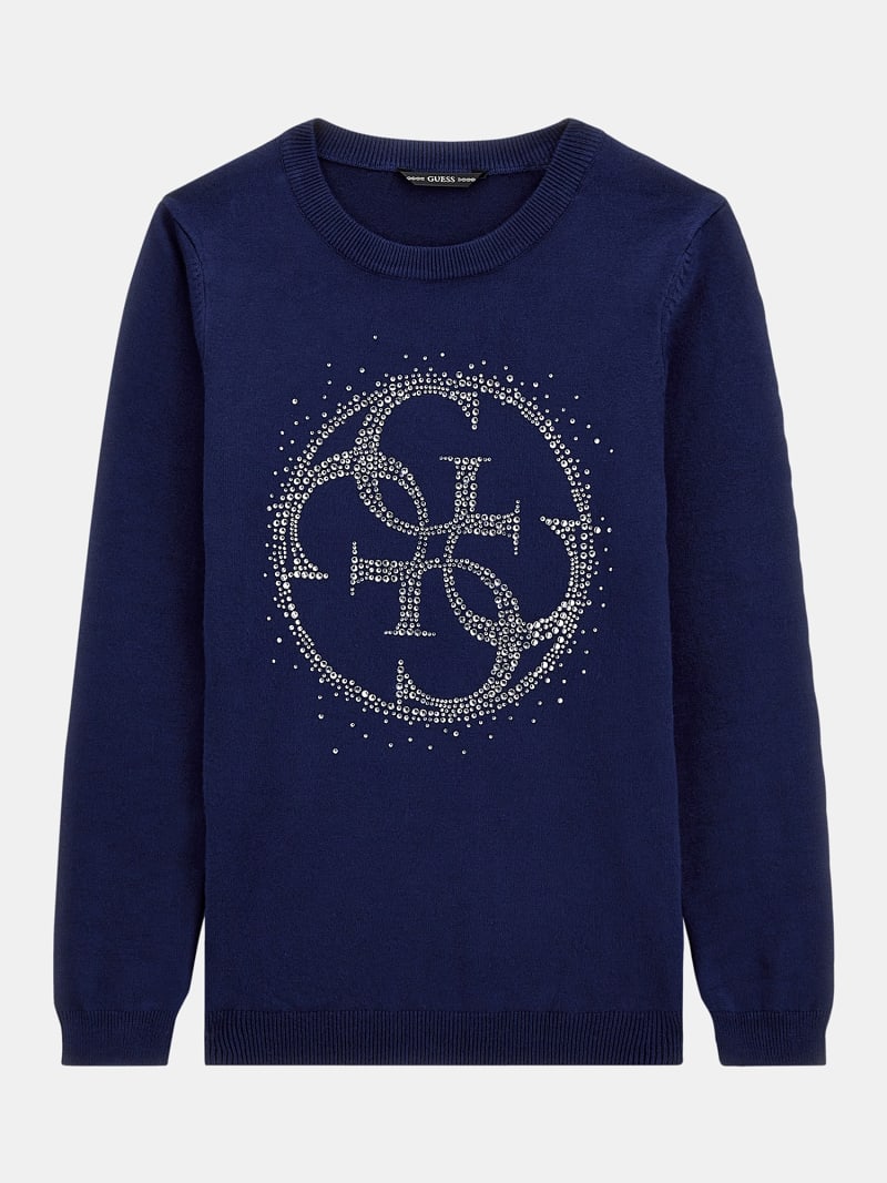 4G rhinestones logo sweater