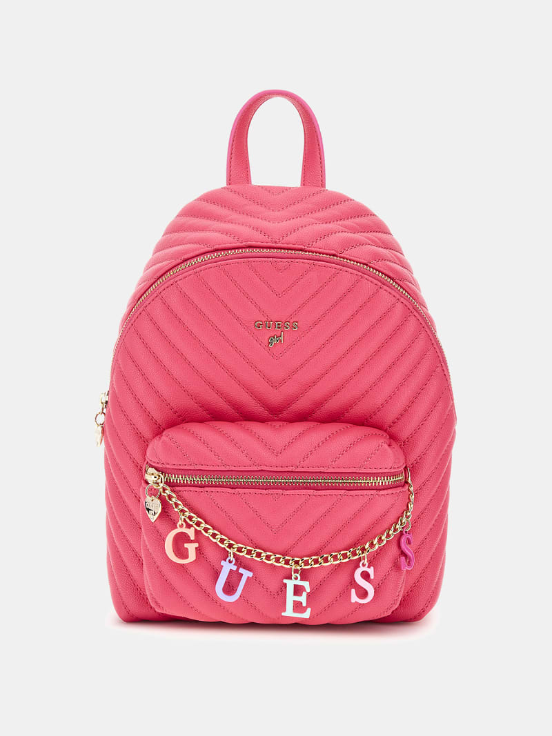 Chain lattering logo backpack