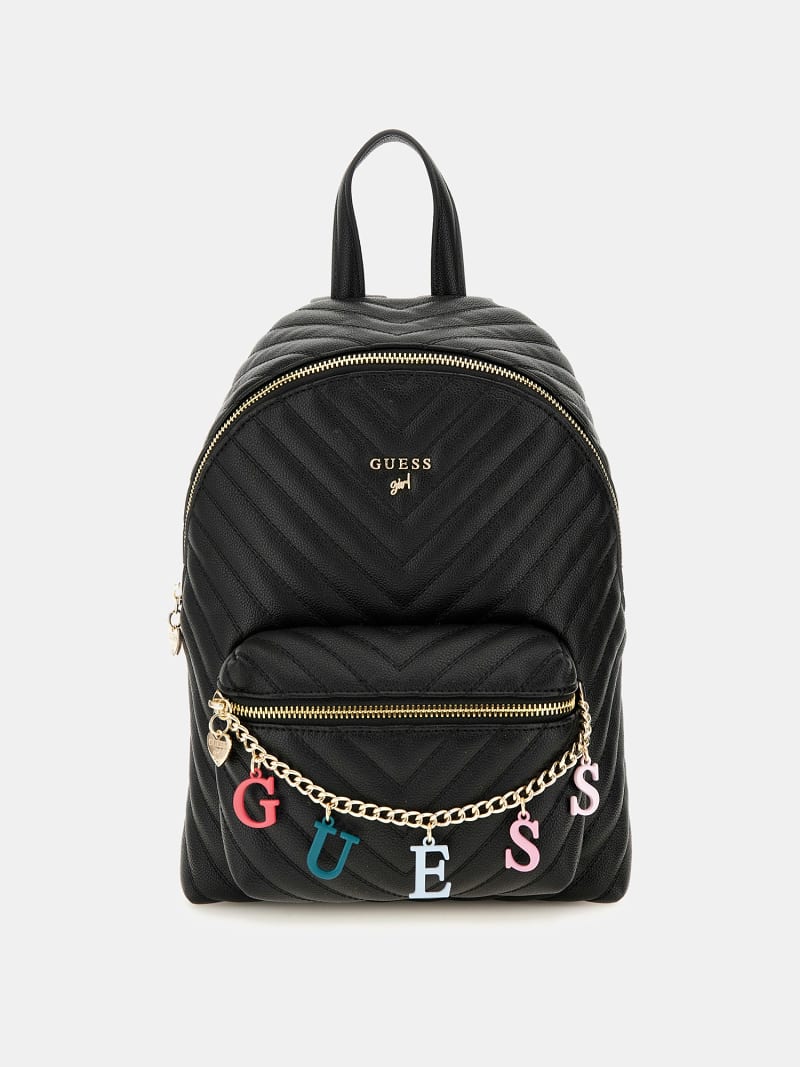 Chain lattering logo backpack