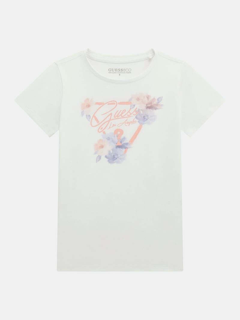 GUESS Kids T shirt logo triangolo floreale Bambina