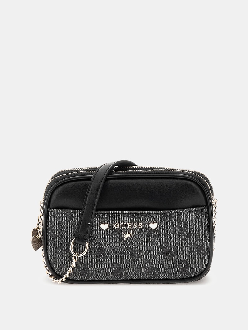 Guess Girls Straw Mini Bucket Bag in Ivory (20cm)