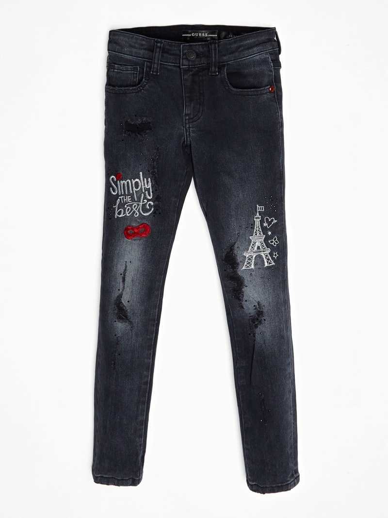 guess jeans with rhinestones