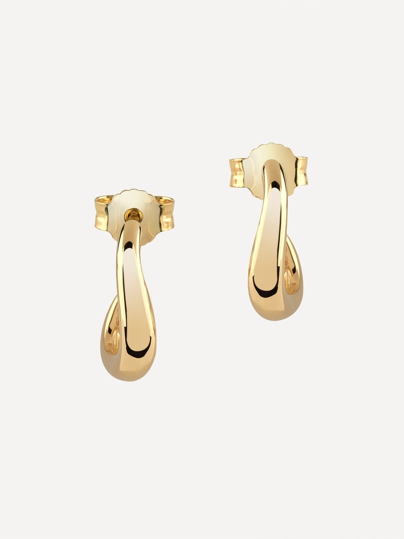 Guess Orecchini A Cerchio In Ottone Per Donna - Colore Rosa - Chiusura A Pressione